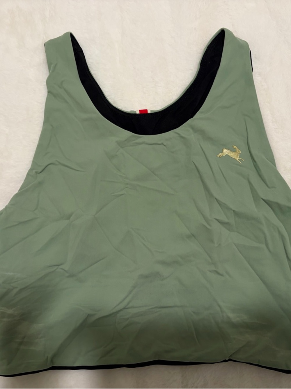 Tracksmith Lane Five Crop Top - Sage Green